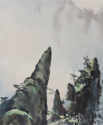 晏文正 《黄山蓬莱三岛》 1982年